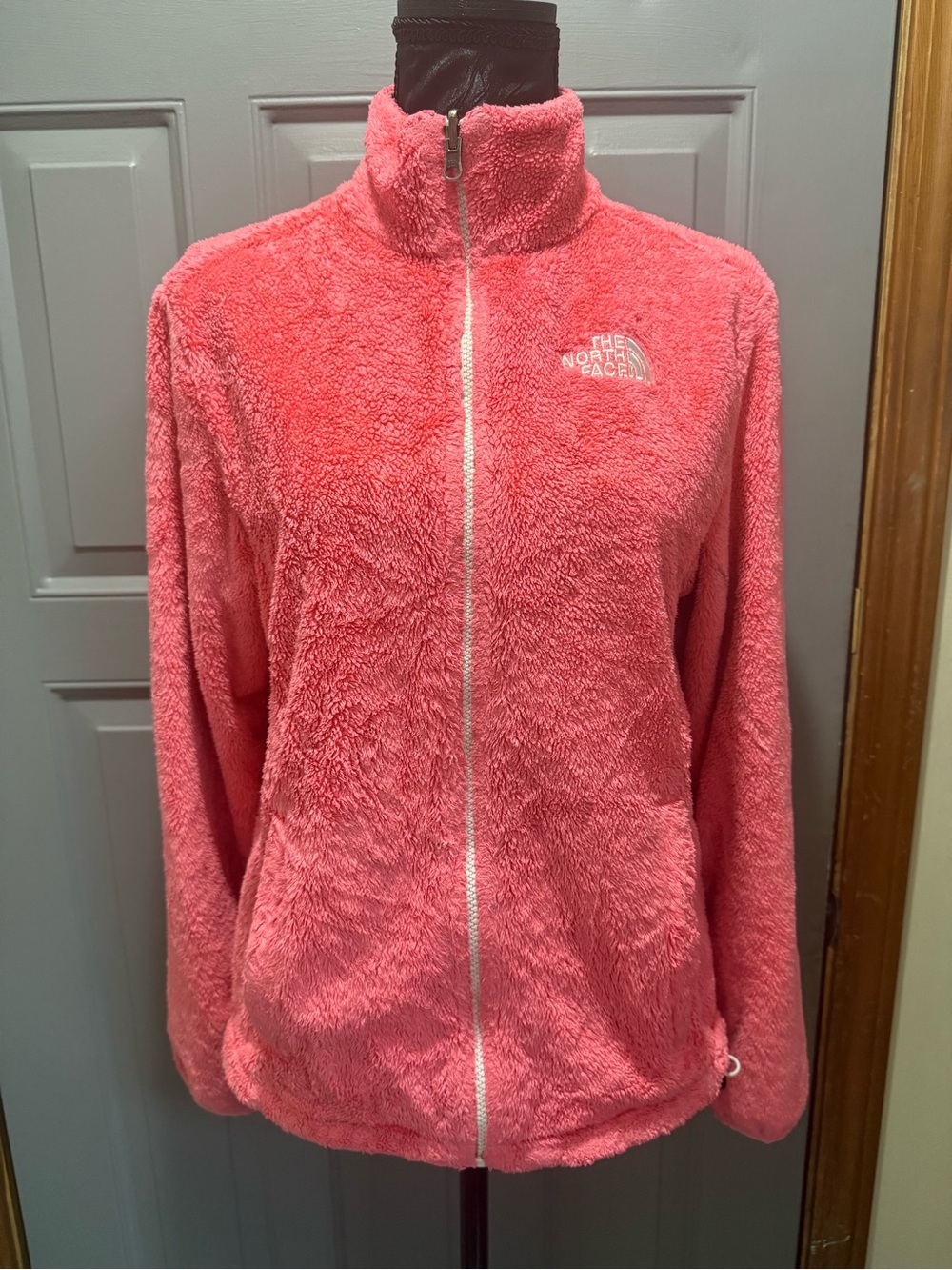 The North Face- Women's Salmon Coral Pink Ossito Fuzzy Full-Zip Jacket (Small)